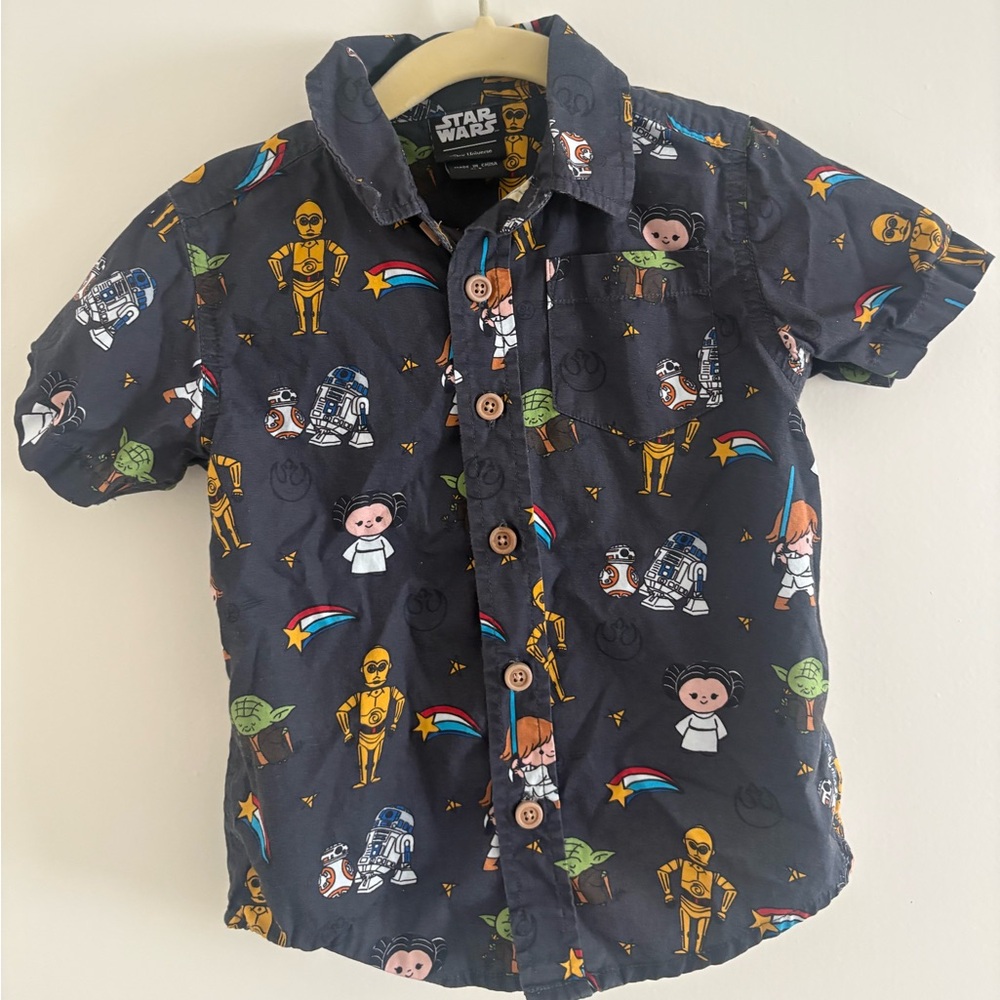 Our Universe Star Wars Chibi Rebels Toddler Woven Button-Up - BoxLunch Exclusive